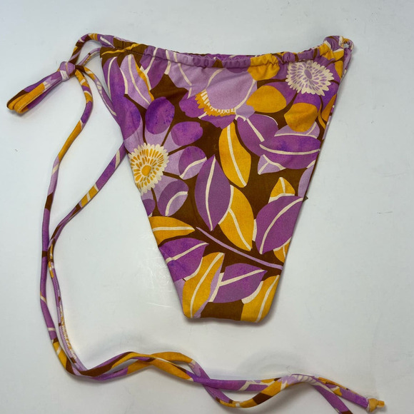 NWT Stone Fox Swim River Bikini Bottom, Adjustable, Side Tie, Floral, size Small - Picture 2 of 14